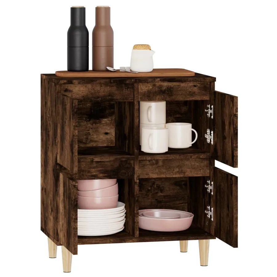 Buffet Chêne fumé 60x35x70 cm Bois d'ingénierie - 5