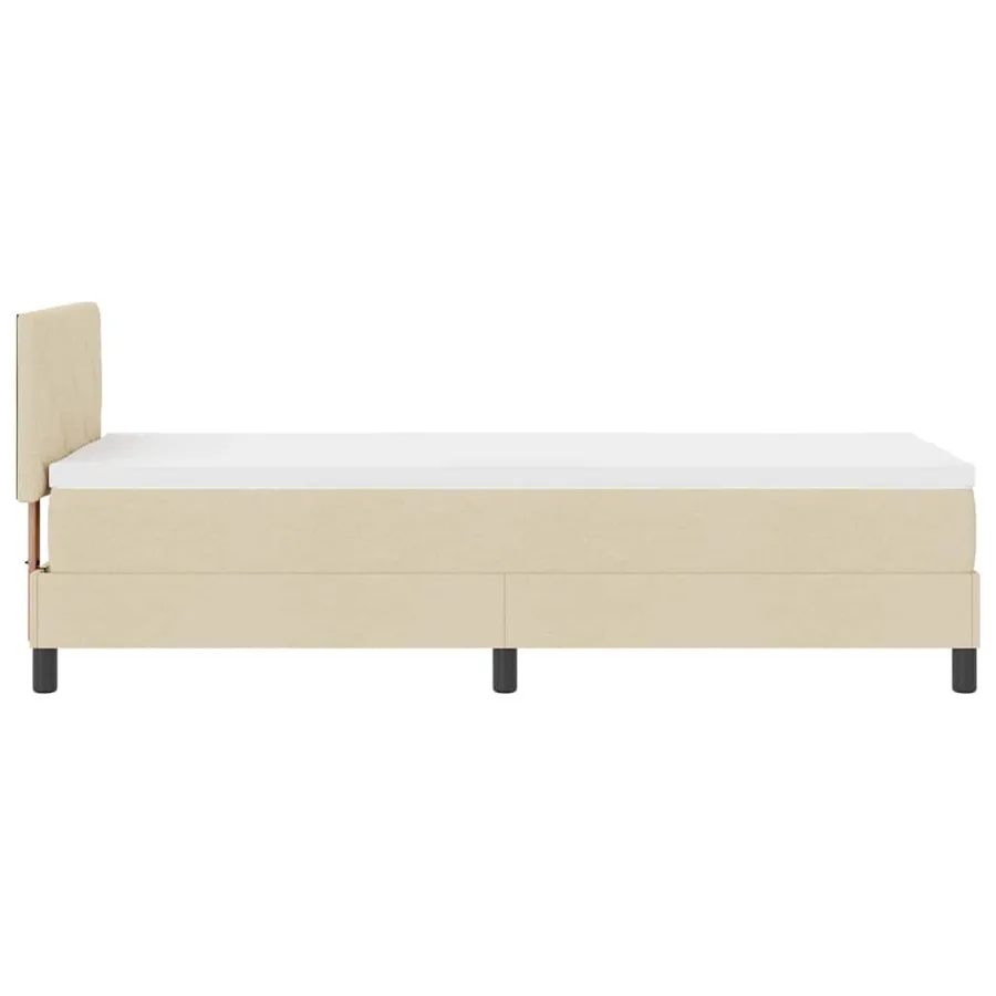 Lit à ressorts avec bandes LED Crème 80 x 200 cm tissu - 9