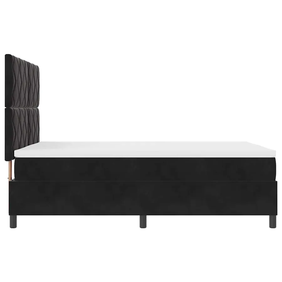 Lit à ressort LED avec tête de lit Noir 140 x 190 cm Velours - 9
