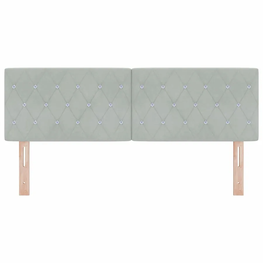 Tête de lit LED avec bandes LED Gris clair 144 cm Velours - 5