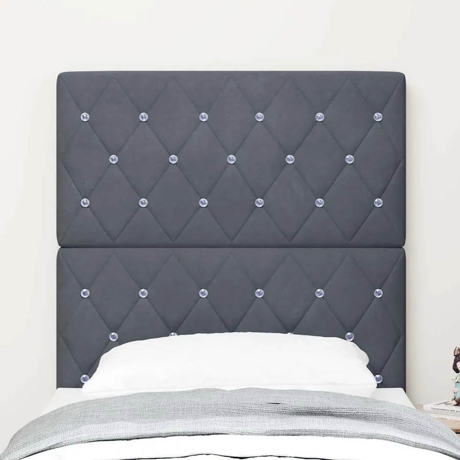 Tête de lit Gris foncé 80 cm Velours - 3