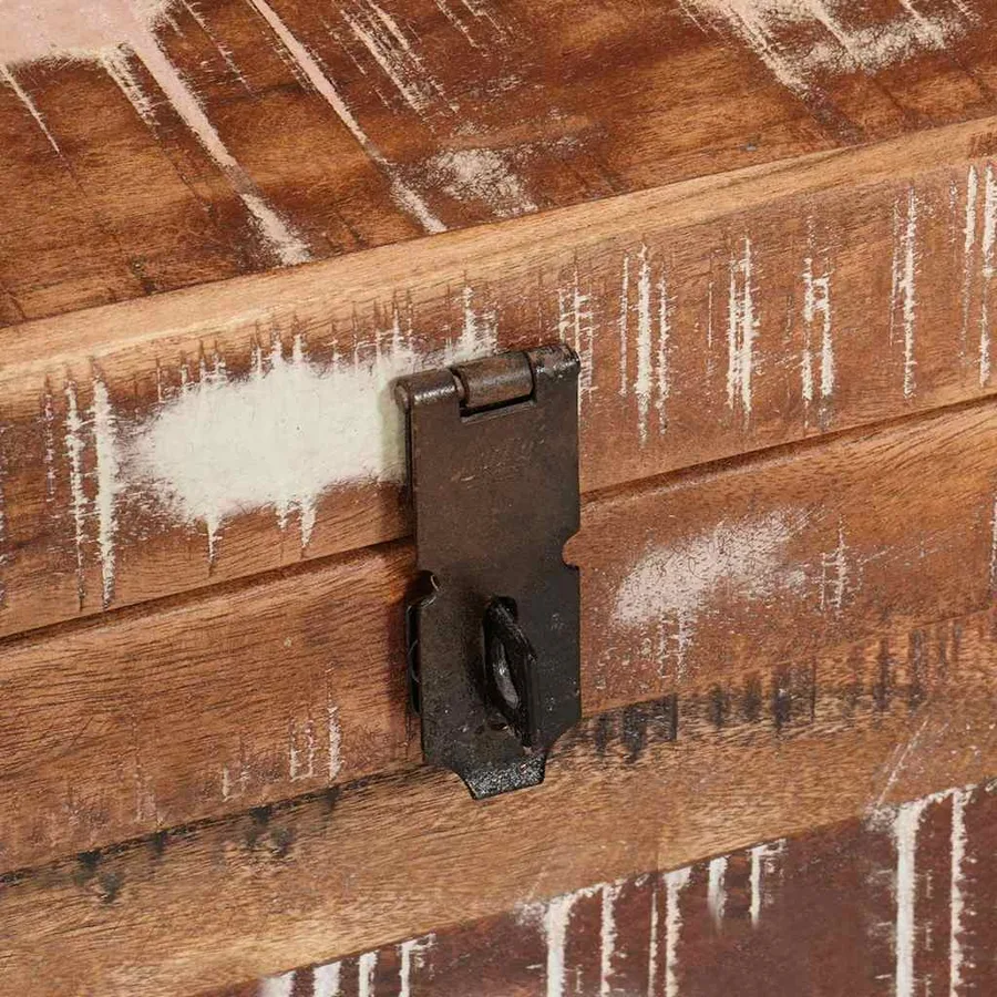 Boîte de rangement avec stockage Marron Bois de mangue massif - 11