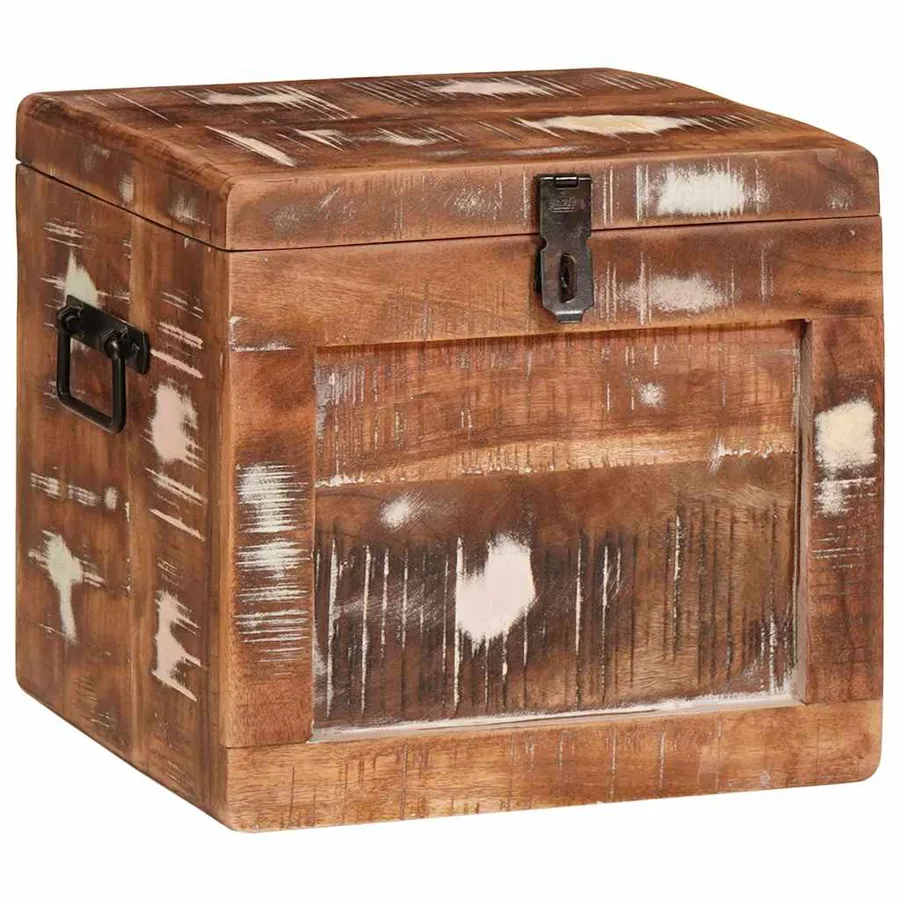 Boîte de rangement avec stockage Marron Bois de mangue massif - 2