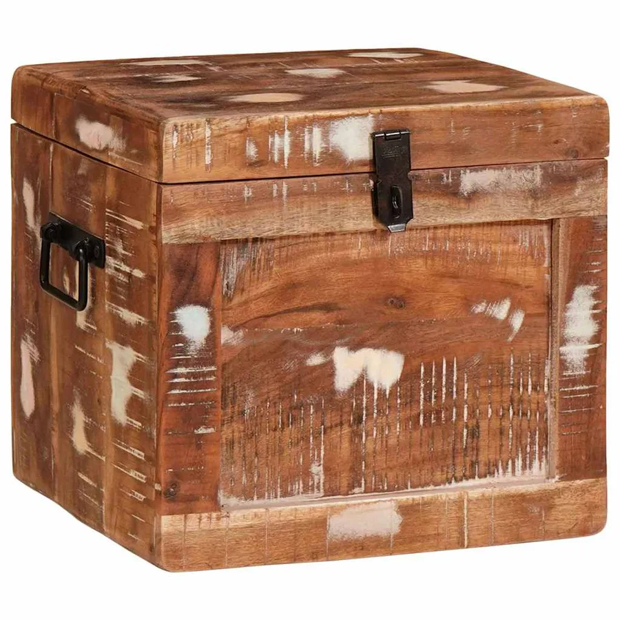 Boîte de rangement avec stockage Marron Bois de mangue massif - 3