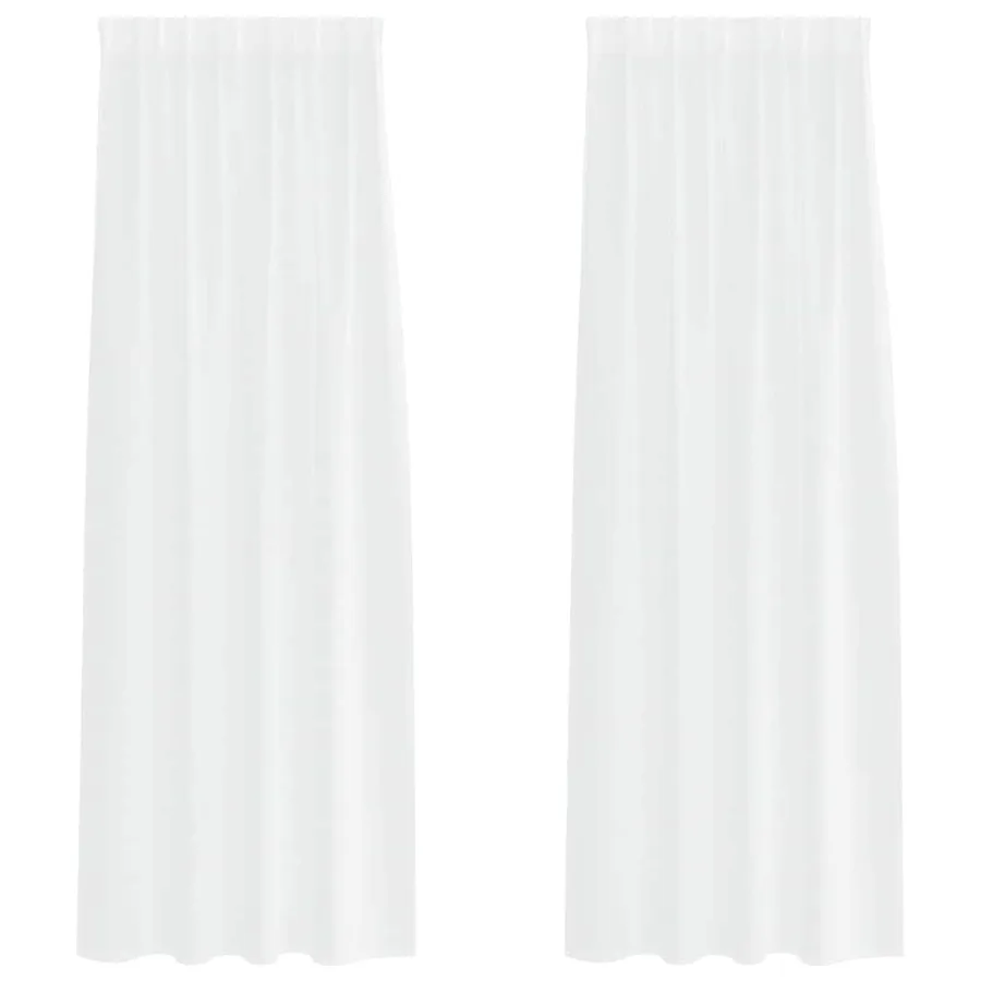 Rideau en Voile 2 pcs Blanc 225 x 140 cm Polyester - 2