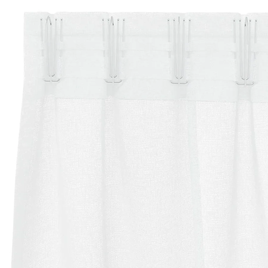 Rideau en Voile 2 pcs Blanc 225 x 140 cm Polyester - 5