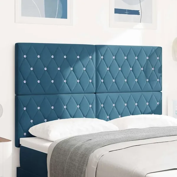 Tête de lit Bleu foncé 144 cm Velours