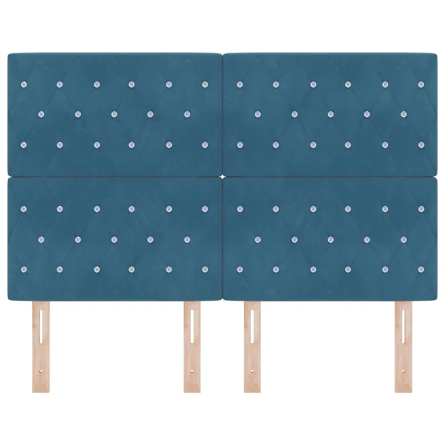 Tête de lit Bleu foncé 144 cm Velours - 4