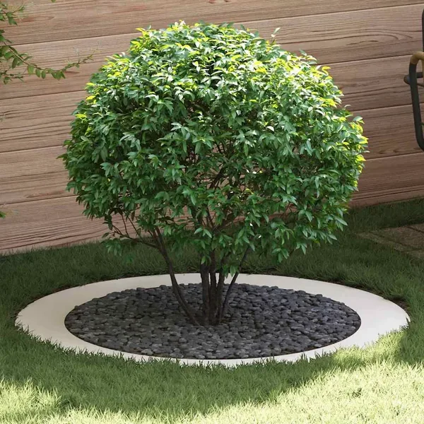 adapté pour anneaux d'arbre plats 5 pc Blanc Ø90/120 cm Acier