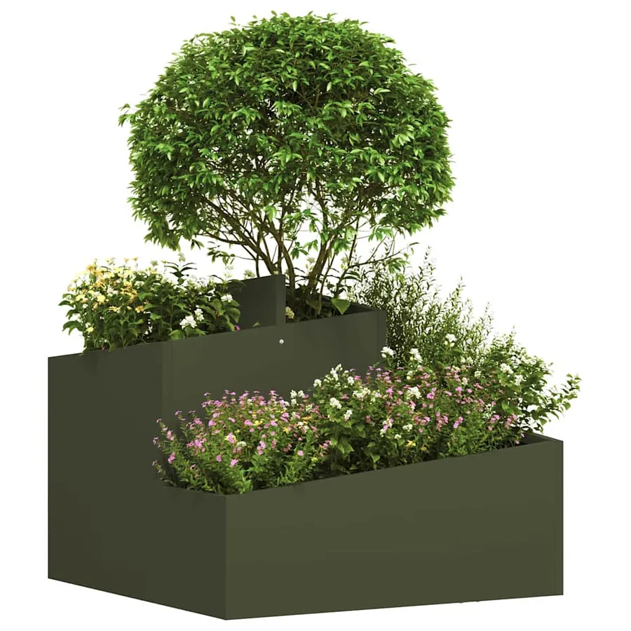 Cache-pot de jardin Vert olive 60 x 60 x 50 cm - 3