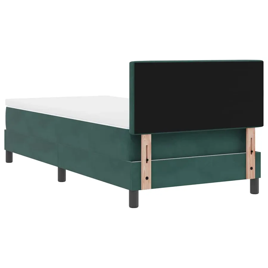 Lit à ressorts avec matelas Vert foncé 100 x 200 cm Velours - 9
