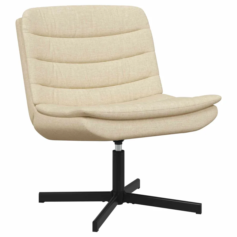 Chaise pivotante Crème 63 x 75 x 76 cm tissu