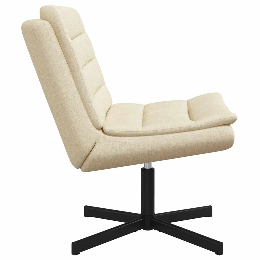 Chaise pivotante Crème 63 x 75 x 76 cm tissu - 3
