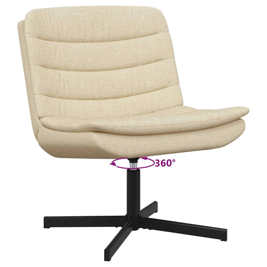Chaise pivotante Crème 63 x 75 x 76 cm tissu - 5