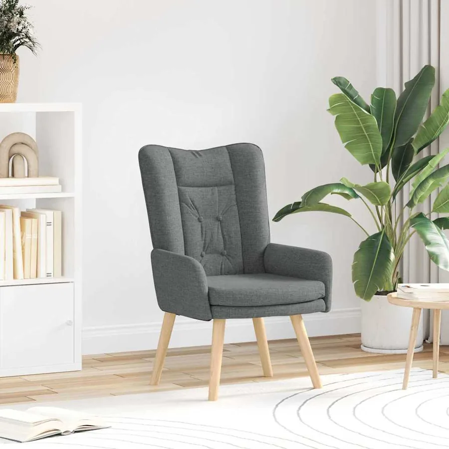 fauteuil Gris foncé 63 x 67 x 94 cm Tissu et contreplaqué