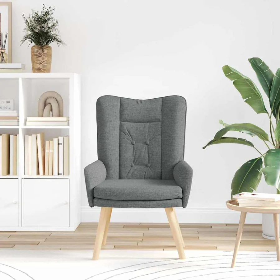 fauteuil Gris foncé 63 x 67 x 94 cm Tissu et contreplaqué - 3