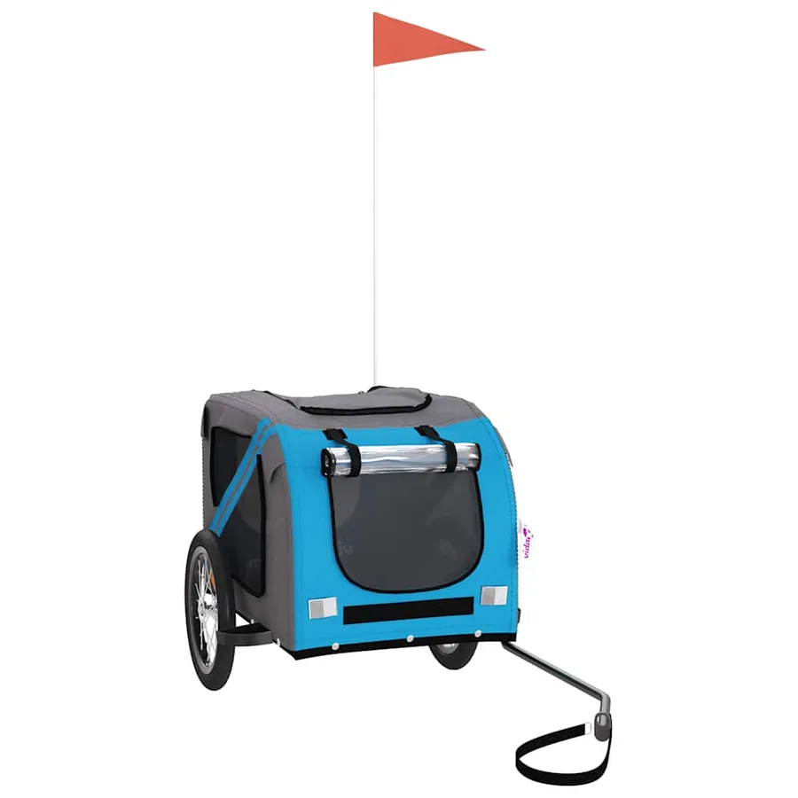Remorque de vélo pour animaux de compagnie bleu et gris - 2