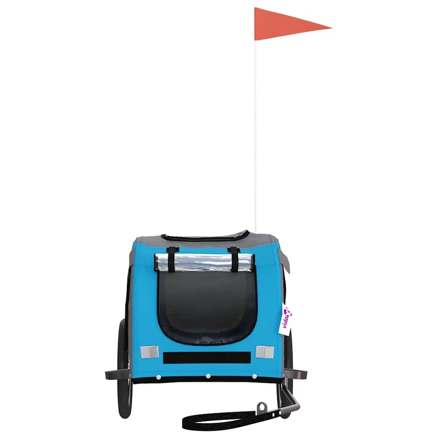 Remorque de vélo pour animaux de compagnie bleu et gris - 4