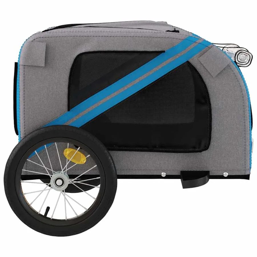 Remorque de vélo pour animaux de compagnie bleu et gris - 7