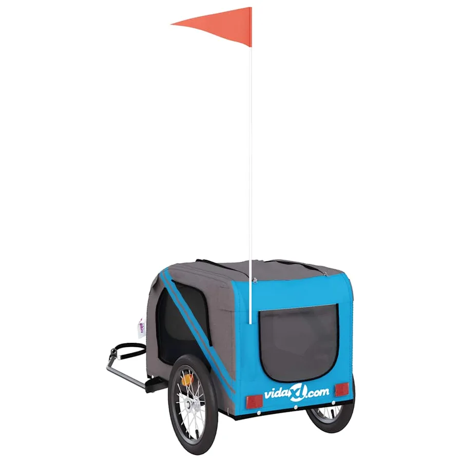 Remorque de vélo pour animaux de compagnie bleu et gris - 8