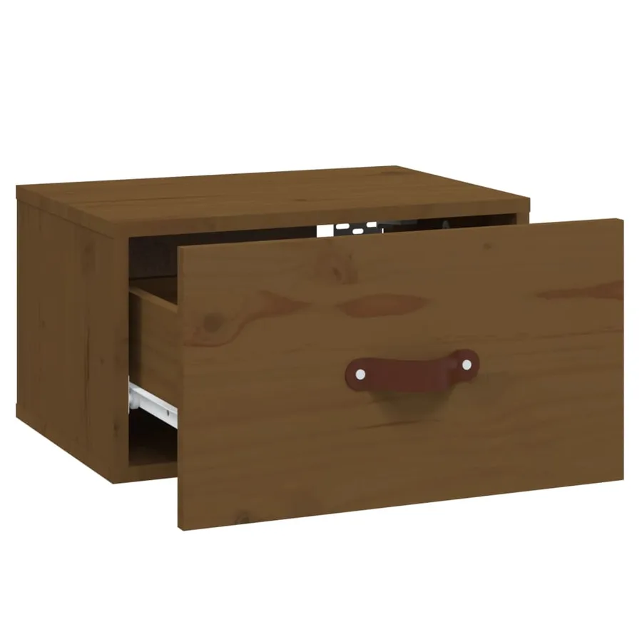 Table de chevet murale Marron miel 40x29,5x22 cm - 7
