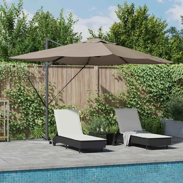 Parasol Taupe 352 x 251 x 265 cm Polyester et Aluminium