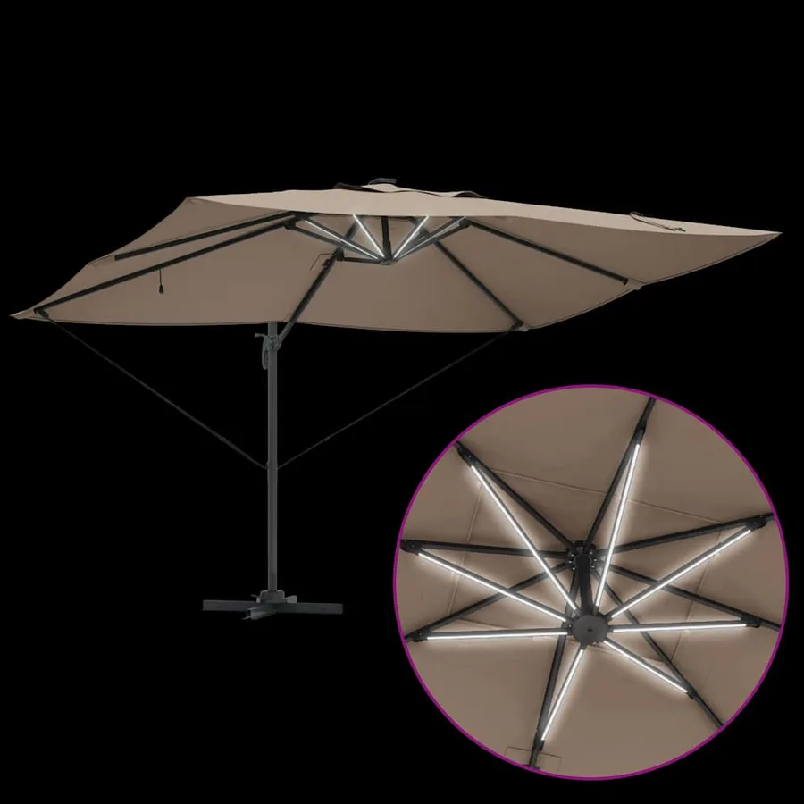 Parasol Taupe 352 x 251 x 265 cm Polyester et Aluminium - 11