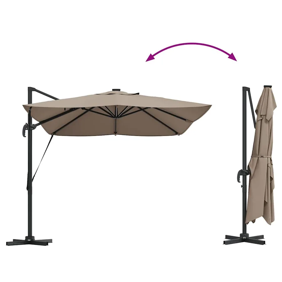 Parasol Taupe 352 x 251 x 265 cm Polyester et Aluminium - 14