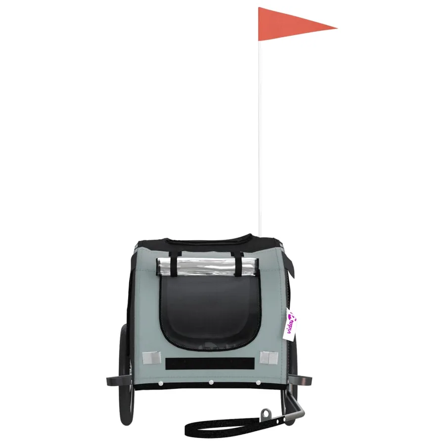 Remorque de vélo pour animaux de compagnie noir et gris - 4