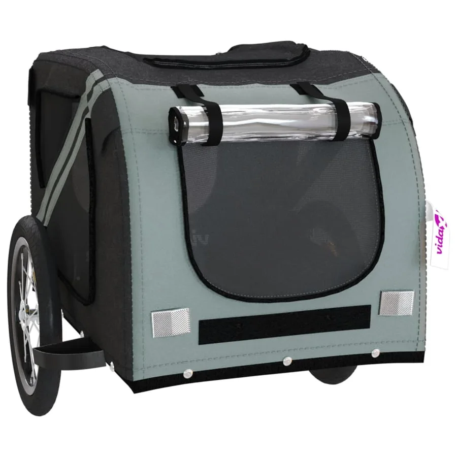 Remorque de vélo pour animaux de compagnie noir et gris - 5