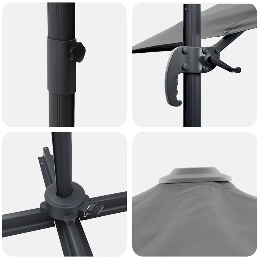 Parasol Anthracite 351 x 250 x 260 cm Polyester et Aluminium - 9