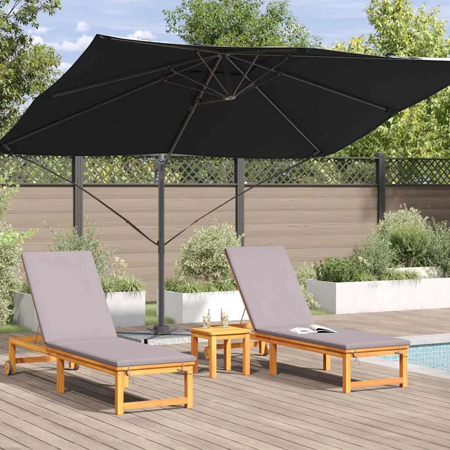 Parasol Noir 351 x 250 x 260 cm Polyester et Aluminium - 4