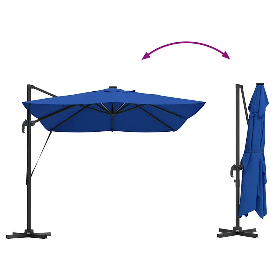 Parasol 352 x 251 x 265 cm Polyester et Aluminium Azur - 14