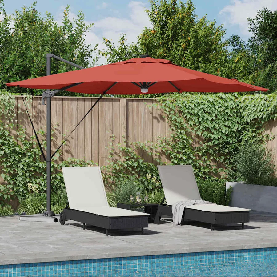 Parasol Roma Rouge 286 x 284 x 270 cm Aluminium et polyester