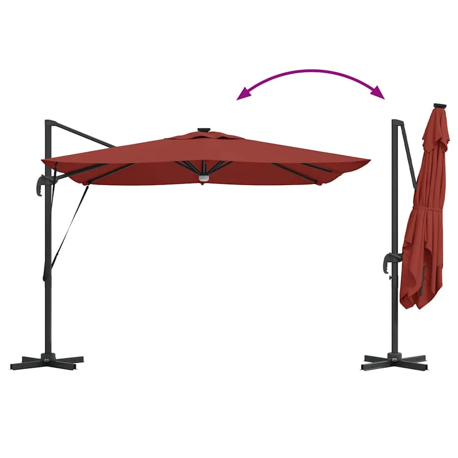 Parasol Roma Rouge 286 x 284 x 270 cm Aluminium et polyester - 14