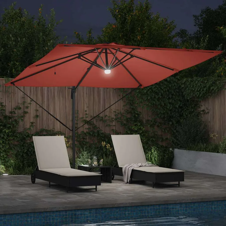 Parasol Roma Rouge 286 x 284 x 270 cm Aluminium et polyester - 4