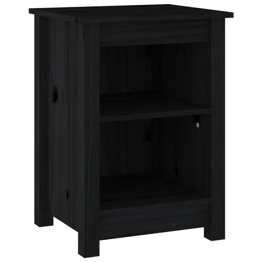 Tables de chevet 2 pcs Noir 40x35x55 cm Bois de pin solide - 3