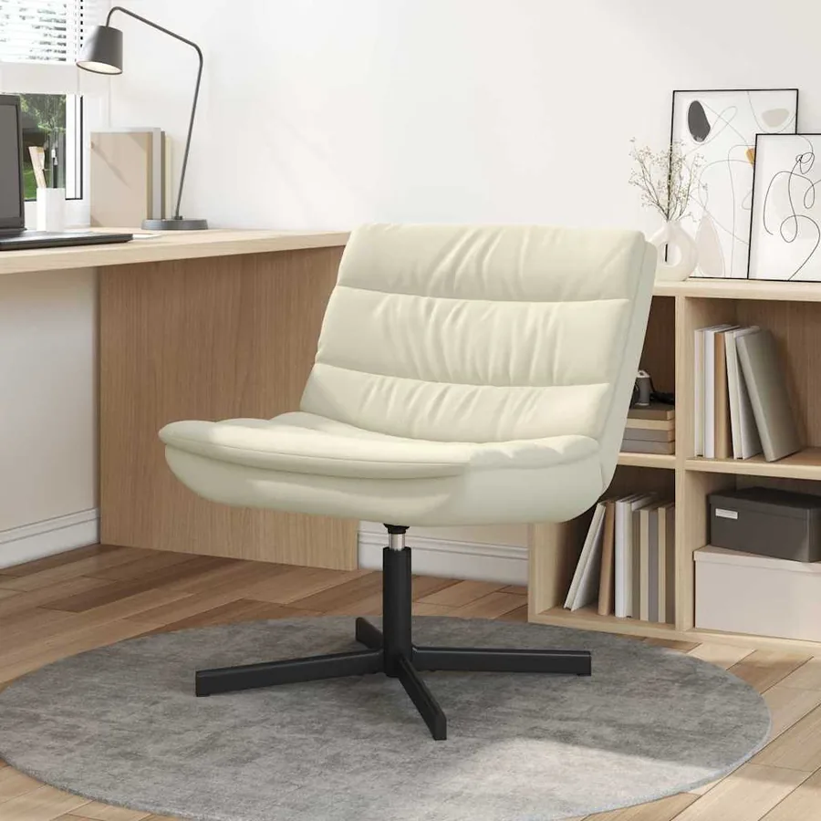 Chaise pivotante Crème 63 x 75 x 76 cm Simili cuir