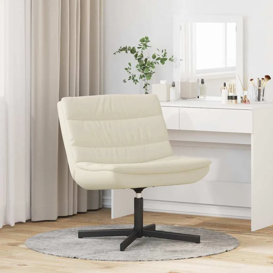 Chaise pivotante Crème 63 x 75 x 76 cm Simili cuir - 3