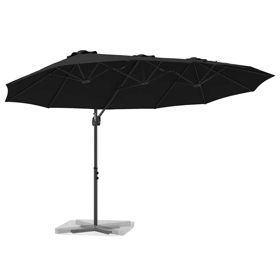 Parasol Noir 372 x 198 x 243 cm Polyester et Aluminium - 3