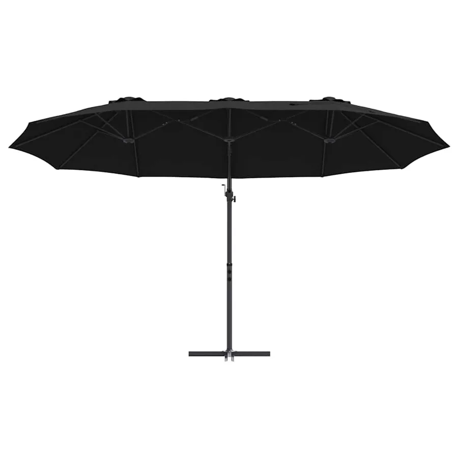 Parasol Noir 372 x 198 x 243 cm Polyester et Aluminium - 5