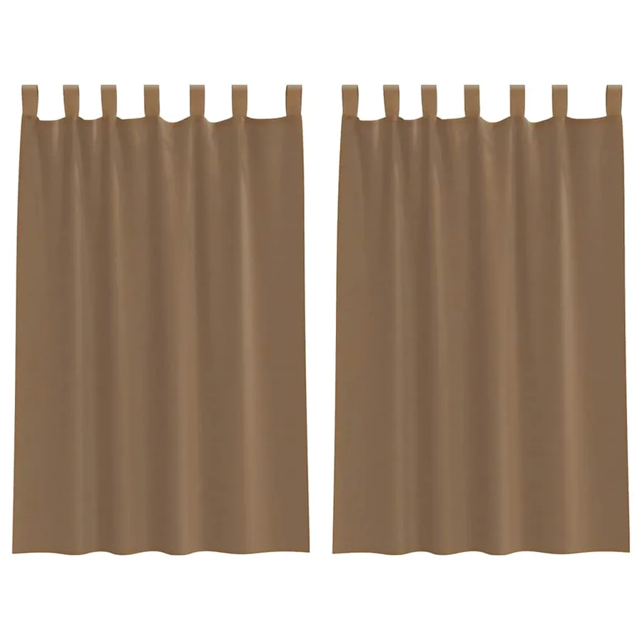Voilages à œillets 2 pcs marron clair 140 x 175 cm - 2