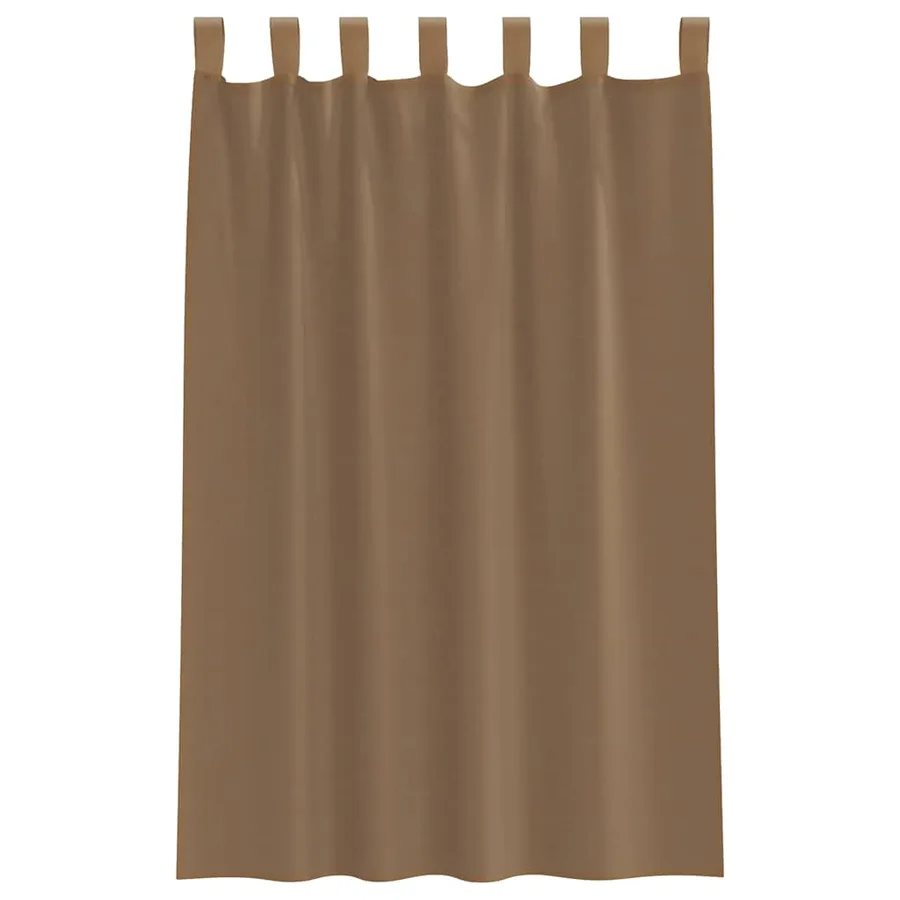 Voilages à œillets 2 pcs marron clair 140 x 175 cm - 4