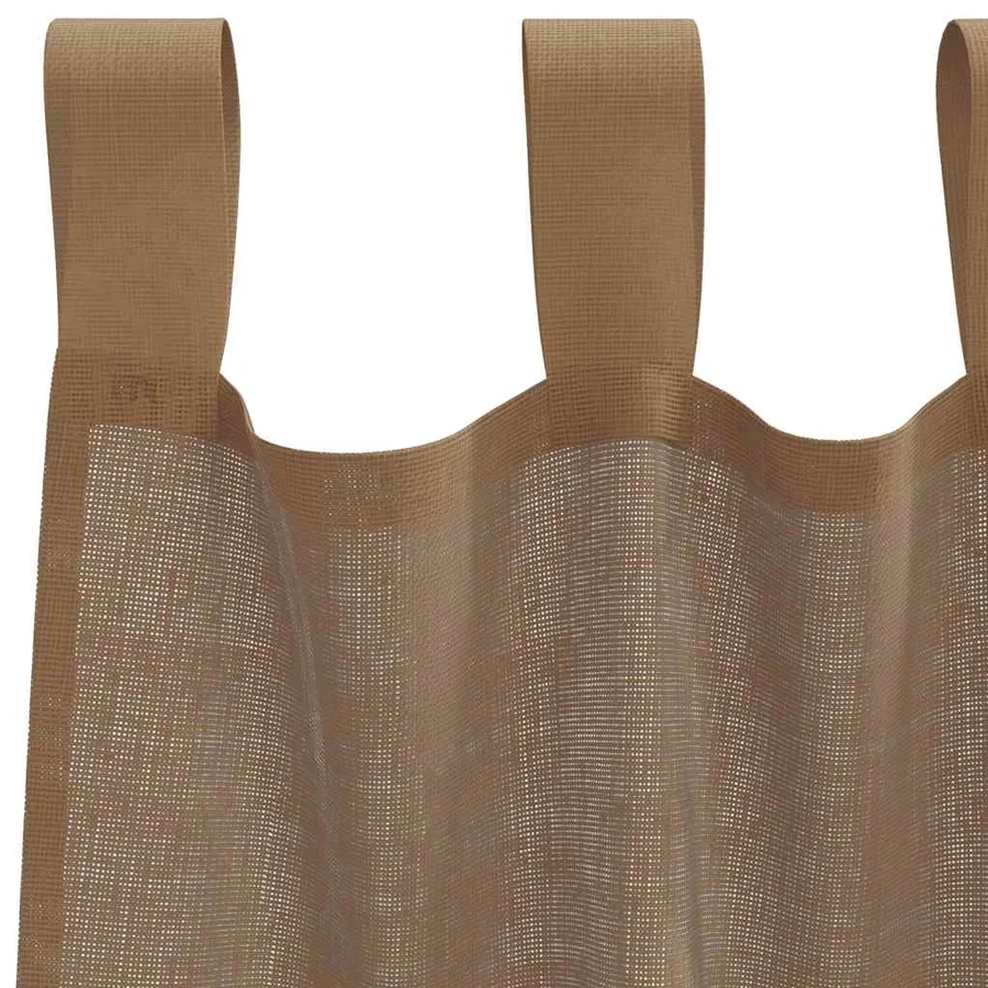 Voilages à œillets 2 pcs marron clair 140 x 175 cm - 5