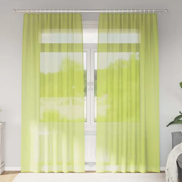 Rideaux en voile à œillets 2 pcs vert pomme