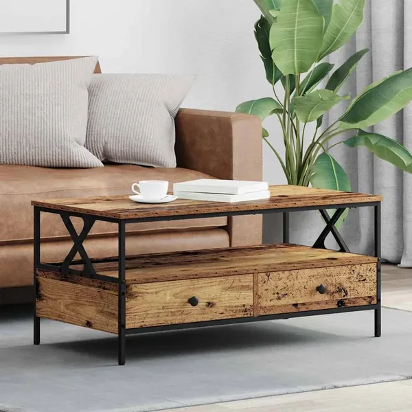 Table basse Bois ancien 100 x 51 x 45 cm Bois d'ingénierie