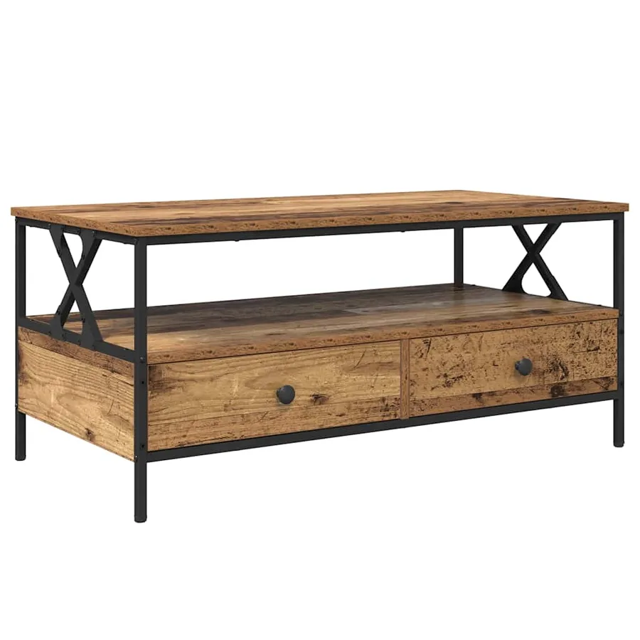 Table basse Bois ancien 100 x 51 x 45 cm Bois d'ingénierie - 2