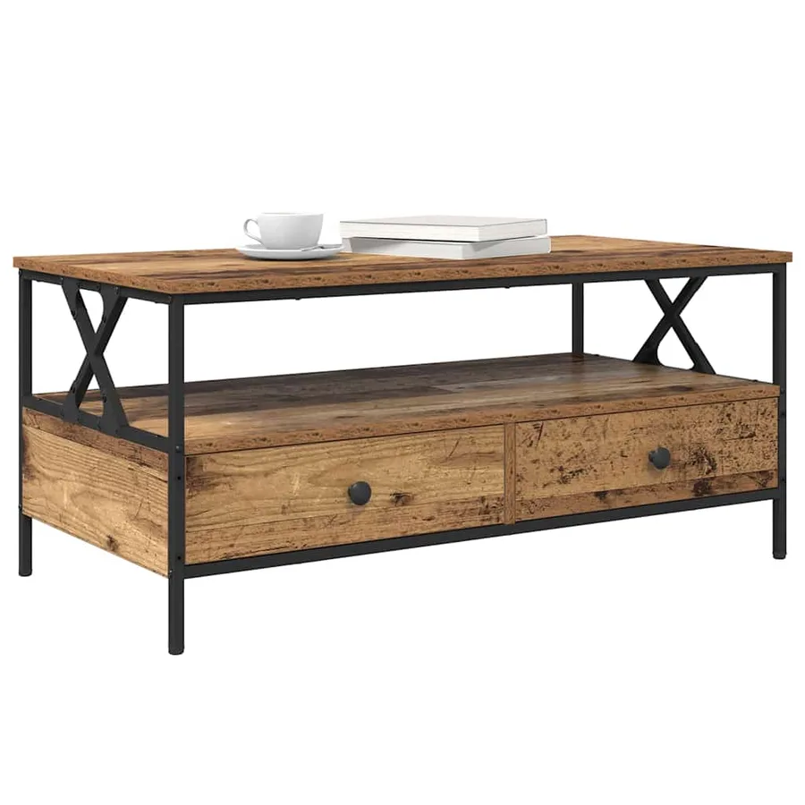 Table basse Bois ancien 100 x 51 x 45 cm Bois d'ingénierie - 3