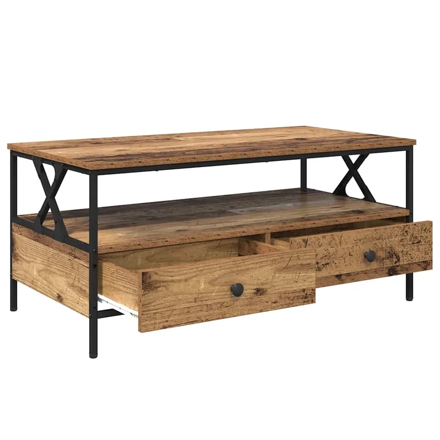 Table basse Bois ancien 100 x 51 x 45 cm Bois d'ingénierie - 5
