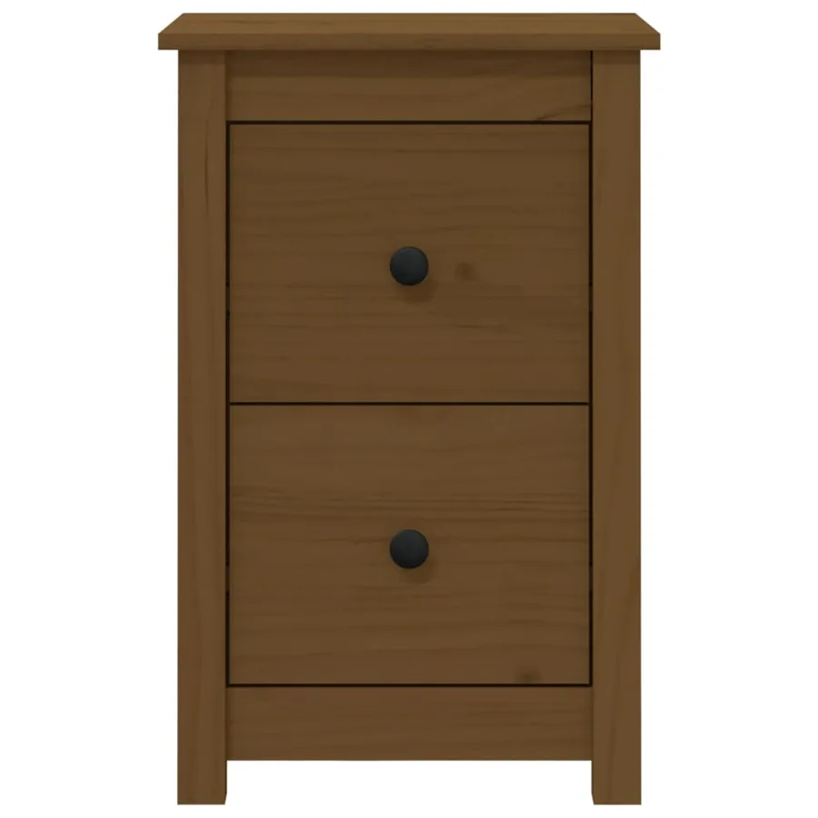 Table de chevet Marron miel 40x35x61,5 cm Bois de pin solide - 3
